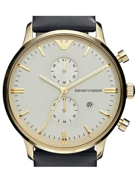 Emporio Armani AR0386 men's watch, real leather strap