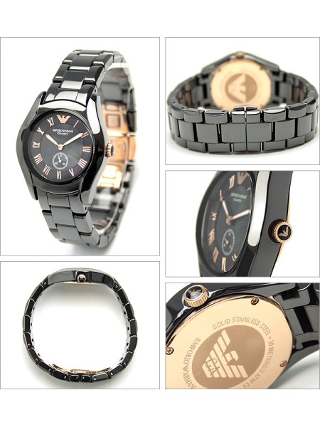 Emporio Armani AR1412 Relógio para mulher, pulseira de cerámica