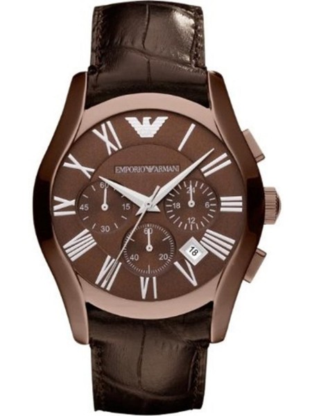 Emporio Armani AR1609 men's watch, real leather strap