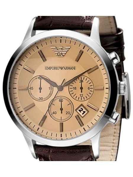Emporio Armani AR2433 men's watch, real leather strap