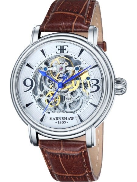 Thomas Earnshaw ES-8011-01 men's watch, real leather strap