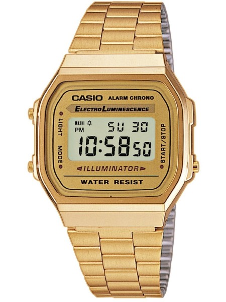 Casio Collection A168WG-9E Reloj unisex, correa de acero inoxidable