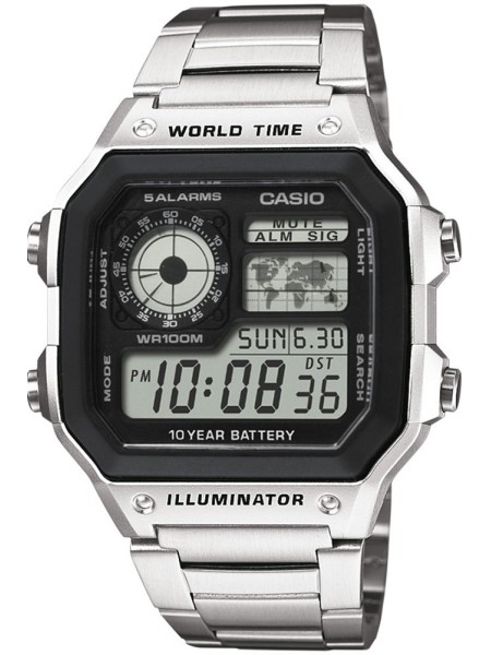 Casio Collection AE-1200WHD-1AVEF herenhorloge, roestvrij staal bandje