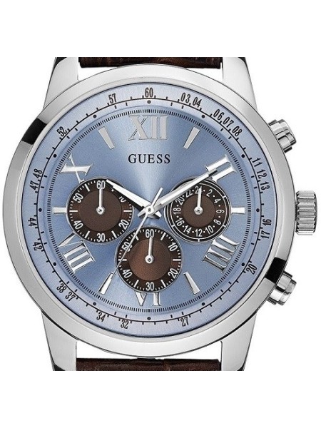 Guess W0380G6 men's watch, real leather strap