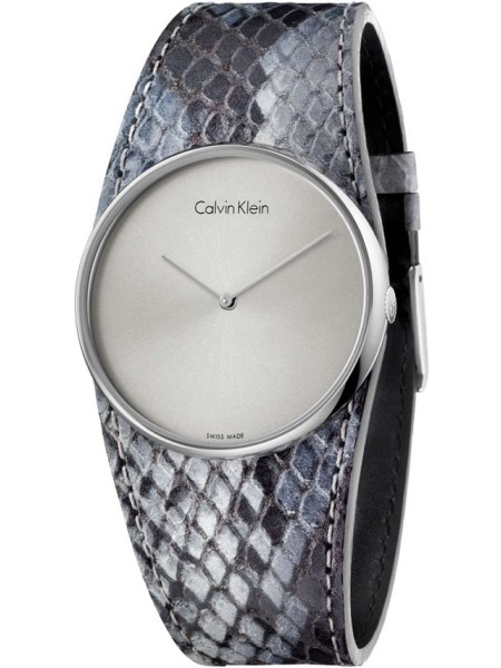 Calvin Klein K5V231Q4 Relógio para mulher, pulseira de cuero real