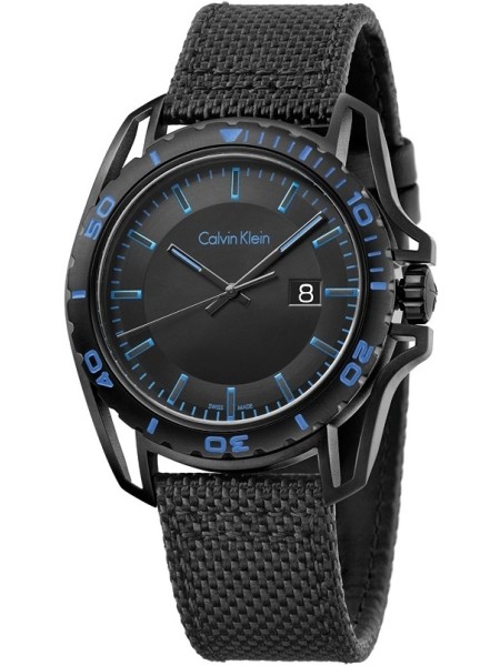 Calvin Klein K5Y31YB1 men's watch, real leather / nylon strap