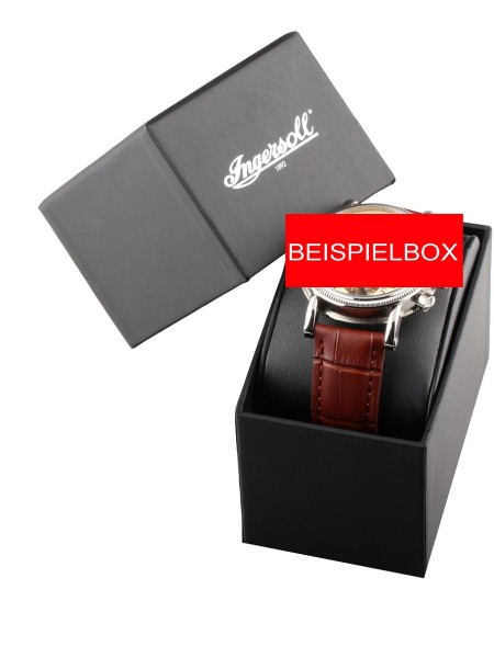 Ingersoll IN1716BBKY men's watch, real leather strap