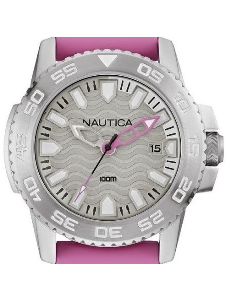 Nautica NAI12533G Reloj para mujer, correa de silicona