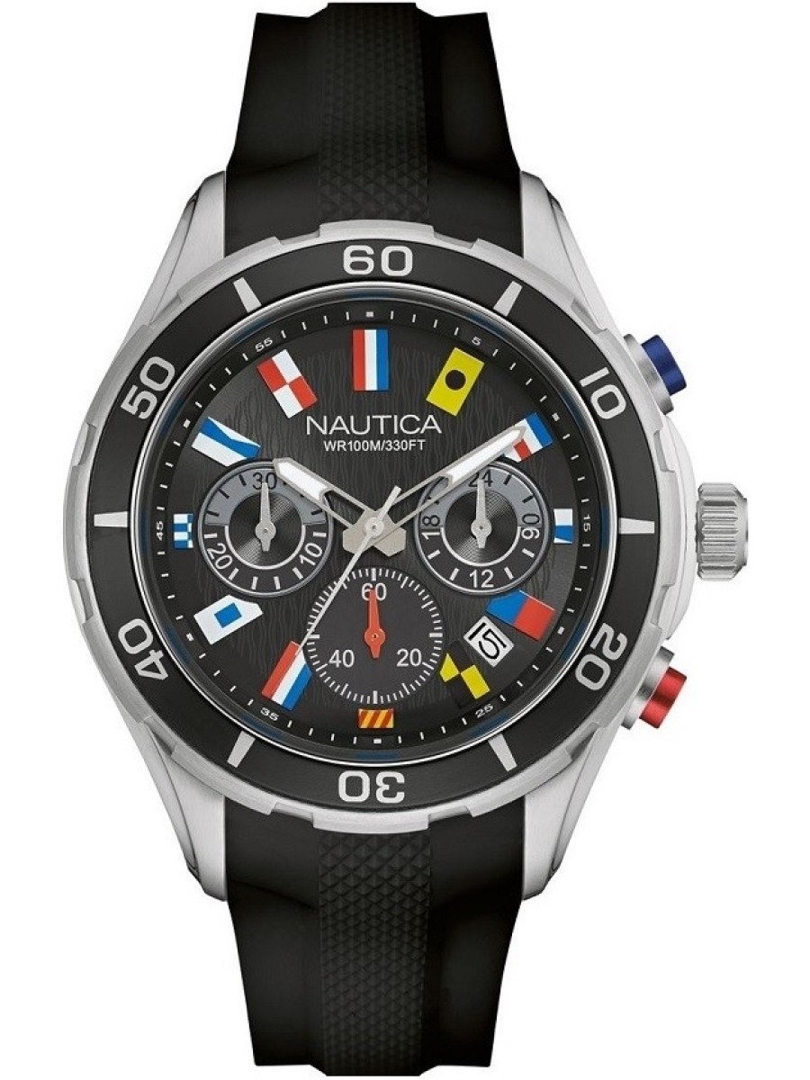 Nautica NAD16537G men's watch, rubber strap | Dialando