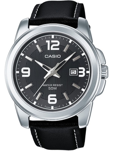 Casio Collection MTP-1314PL-8A montre pour homme, cuir véritable sangle
