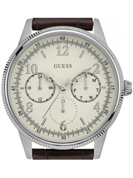Guess W0863G1 men's watch, real leather strap