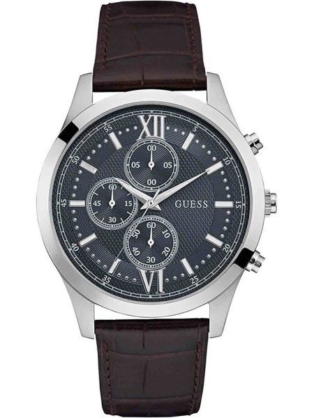 Guess W0876G1 men's watch, real leather strap