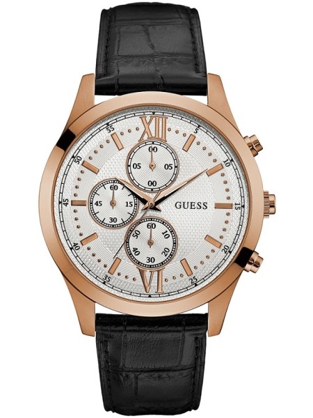Guess W0876G2 men's watch, real leather strap