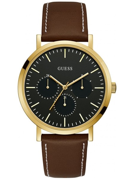 Guess W1044G1 men's watch, real leather strap