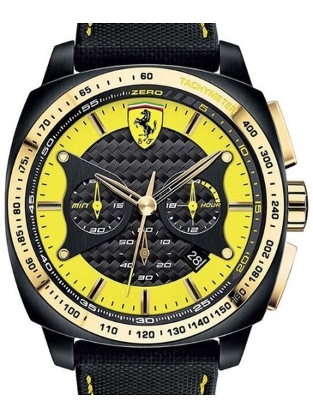 Ferrari F-0830291 men's watch, real leather / nylon strap