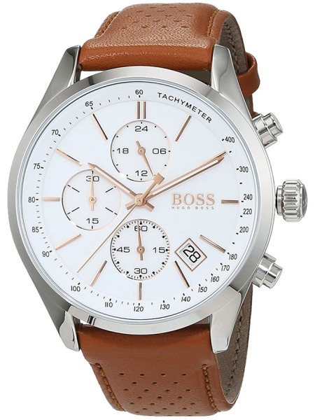Hugo Boss 1513475 herrklocka, äkta läder armband