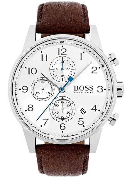 mužské hodinky Hugo Boss Navigator Chrono 1513495, řemínkem real leather