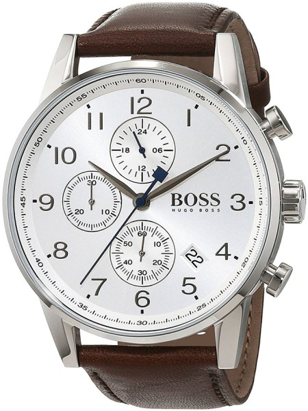 mužské hodinky Hugo Boss Navigator Chrono 1513495, řemínkem real leather