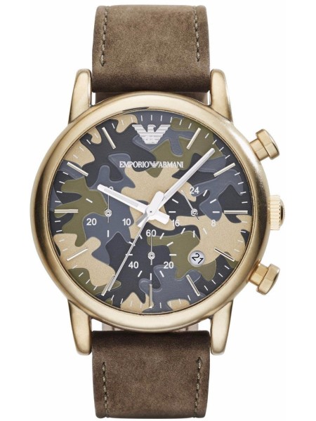 Emporio Armani AR1818 men's watch, real leather strap