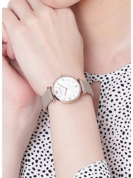 Emporio Armani AR11111 Γυναικείο ρολόι, real leather λουρί