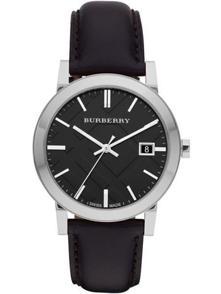 Burberry BU9009 montre pour homme, cuir véritable sangle