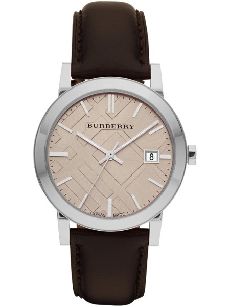 Burberry BU9011 herrklocka, äkta läder armband