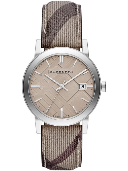 Burberry BU9118 ladies' watch, real leather / textile strap