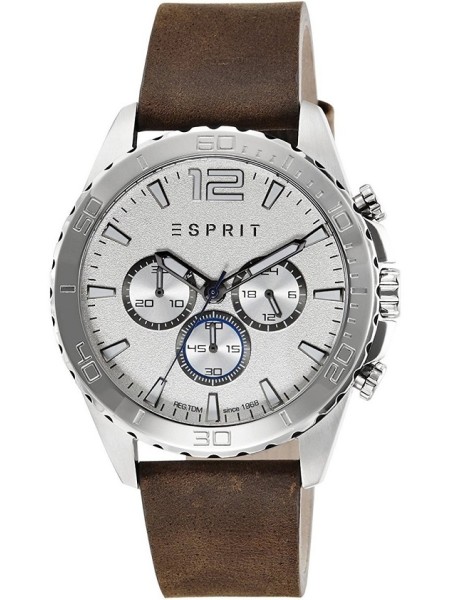 Esprit ES108351004 herenhorloge, echt leer bandje
