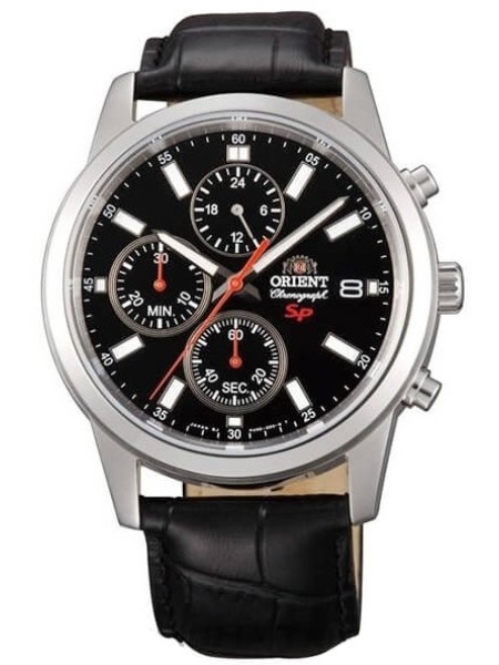 Orient Chronograph FKU00004B0 men's watch, real leather strap