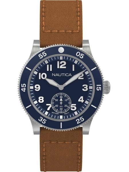 Nautica NAPHST001 men's watch, cuir véritable strap