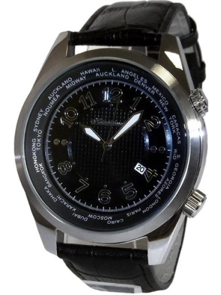 Heinrichssohn HS1003B men's watch, cuir véritable strap