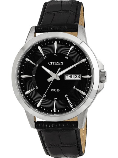 Citizen Quarz Day-Date BF2011-01EE men's watch, real leather strap