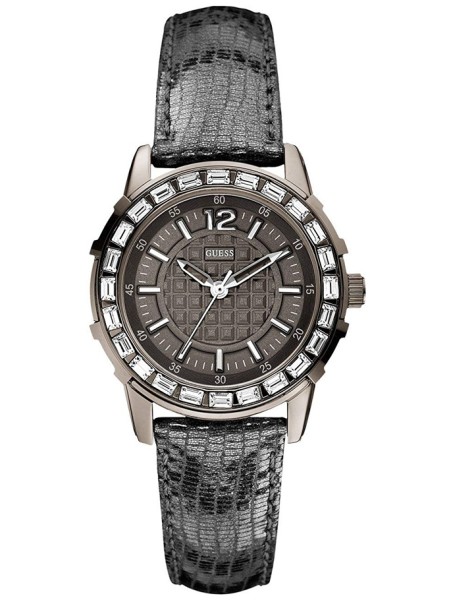Guess W0019L2 ladies' watch, real leather strap