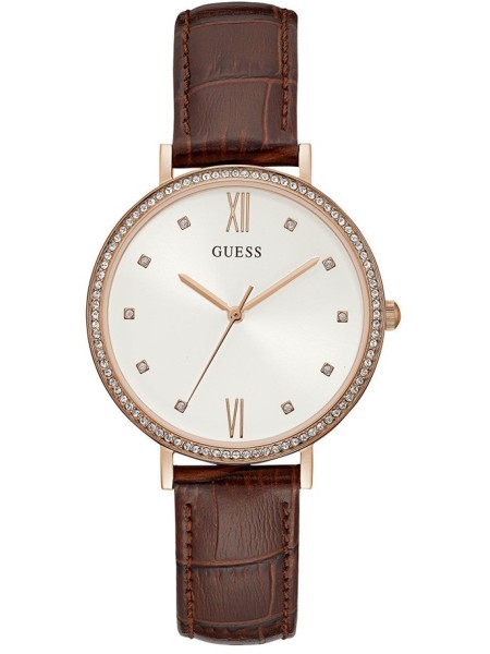 Guess W1153L2 ladies' watch, real leather strap