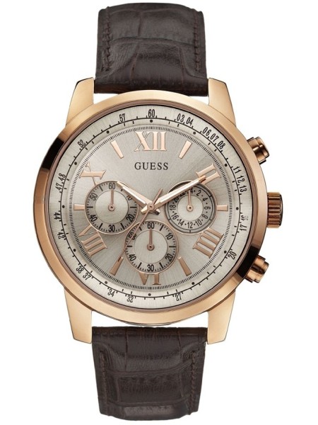 Guess W0380G4 men's watch, real leather strap