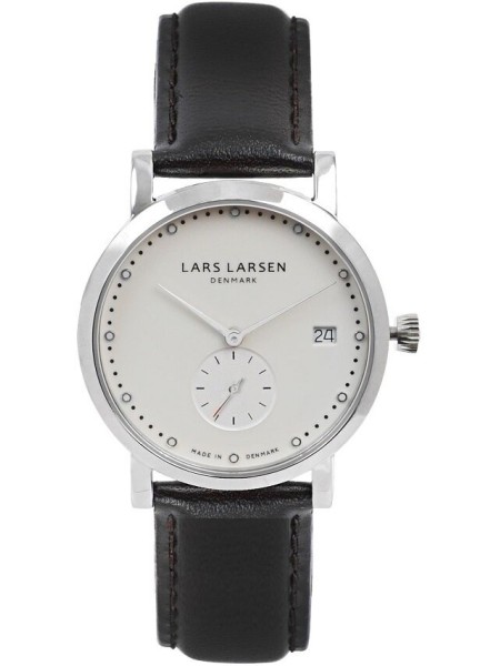 Lars Larsen 137SW-BLLS18 damklocka, äkta läder armband