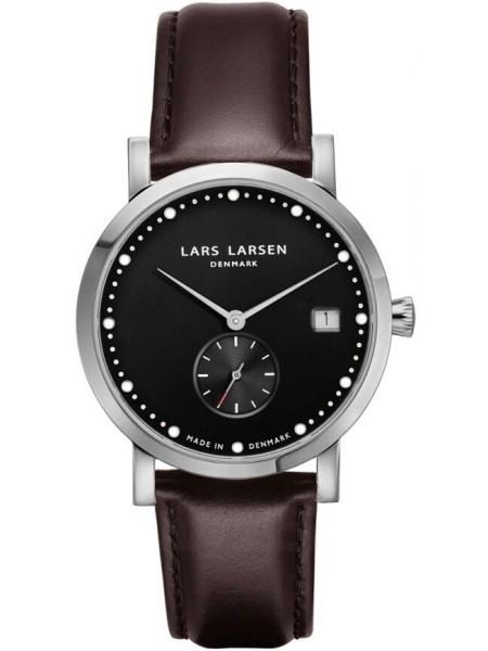 Lars Larsen 137SB-BLLS18 damklocka, äkta läder armband