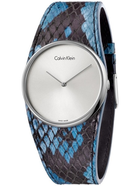Calvin Klein K5V231V6 Relógio para mulher, pulseira de cuero real