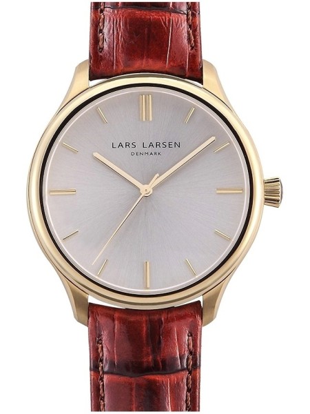 Lars Larsen WH120GB/Red montre pour homme, cuir véritable sangle