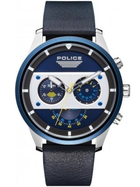 Police PL.15411JSTBL/03 men's watch, real leather strap