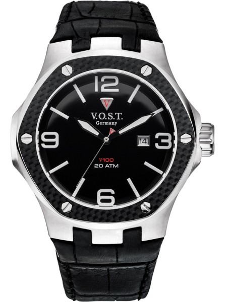 V.O.S.T. Germany V100.010.3S.SC.L.B men's watch, real leather strap