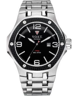V.O.S.T Germany Steel Date V100 V100.009.3S.SC.M.B relógio masculino