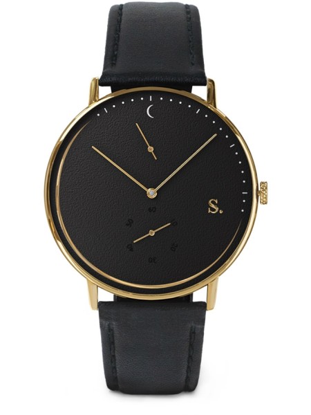 Sandell SSB40-BLL men's watch, real leather strap