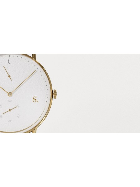 Sandell SSW40-BLV men's watch, cuir végétalien strap