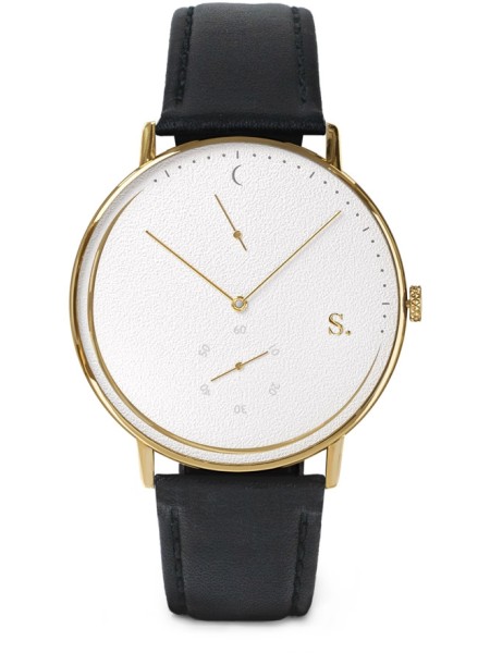 Sandell SSW40-BLV men's watch, cuir végétalien strap