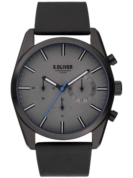 sOliver SO3866LC men's watch, real leather strap