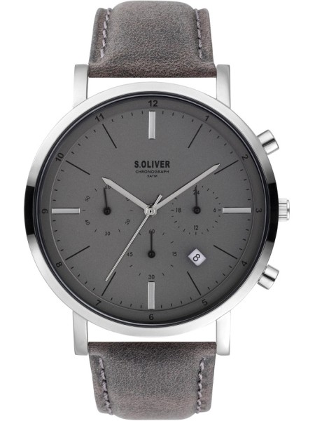 sOliver SO3855LC men's watch, real leather strap