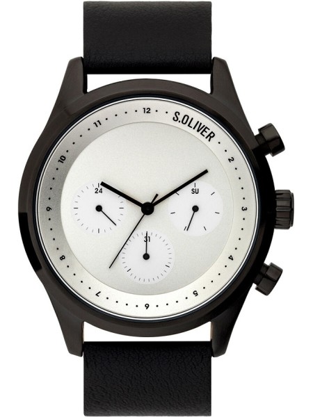 sOliver SO-3721-LM men's watch, cuir véritable strap