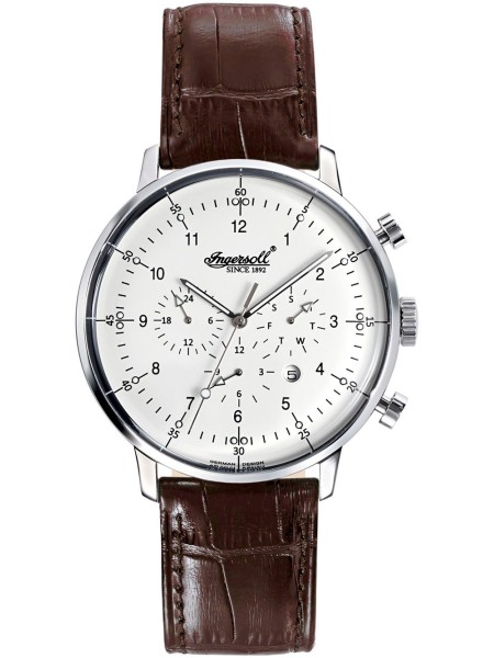Ingersoll IN2816WH men's watch, real leather strap