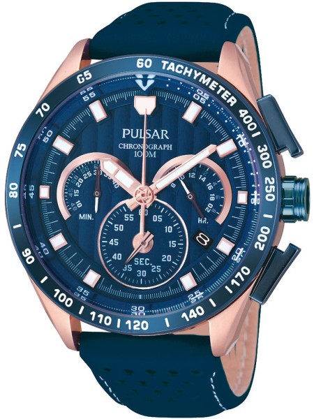 Pulsar PU2082X1 men's watch, real leather strap